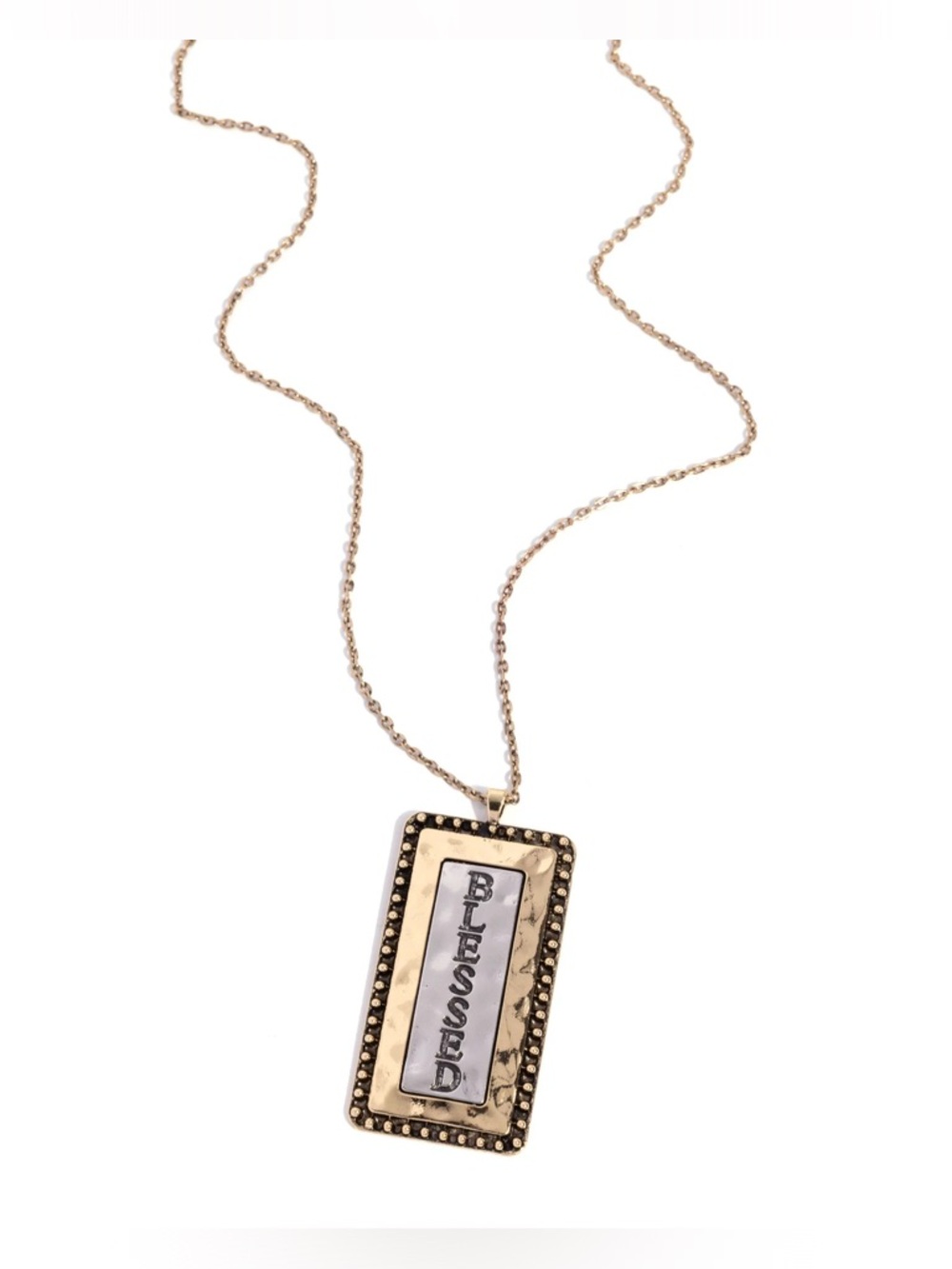 Blessed Pendant Necklace in Two-Tone Gold and Silver